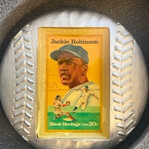 Jackie Robinson Pewter Paper Weight 2-inch Forever Stamp by Arlington+Valmain